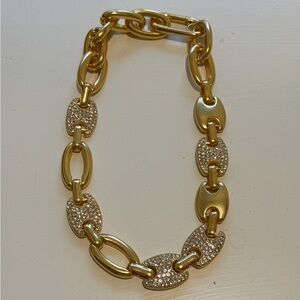 J.Crew Gold-Tone Pavé Link Statement Necklace - Women Jewelry